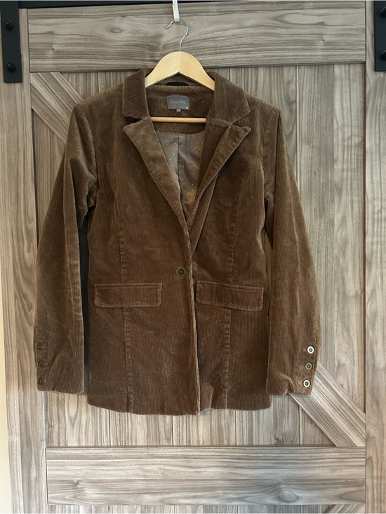 Jackets & Blazers - CULTURE Brown Corduroy Blazer Single Button Jacket Size 38 (US 6/8)